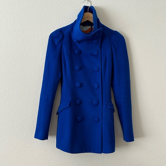 SLY wool coat size small double breasted high collar coat - Picture 1 of 8